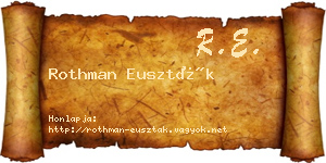 Rothman Euszták névjegykártya